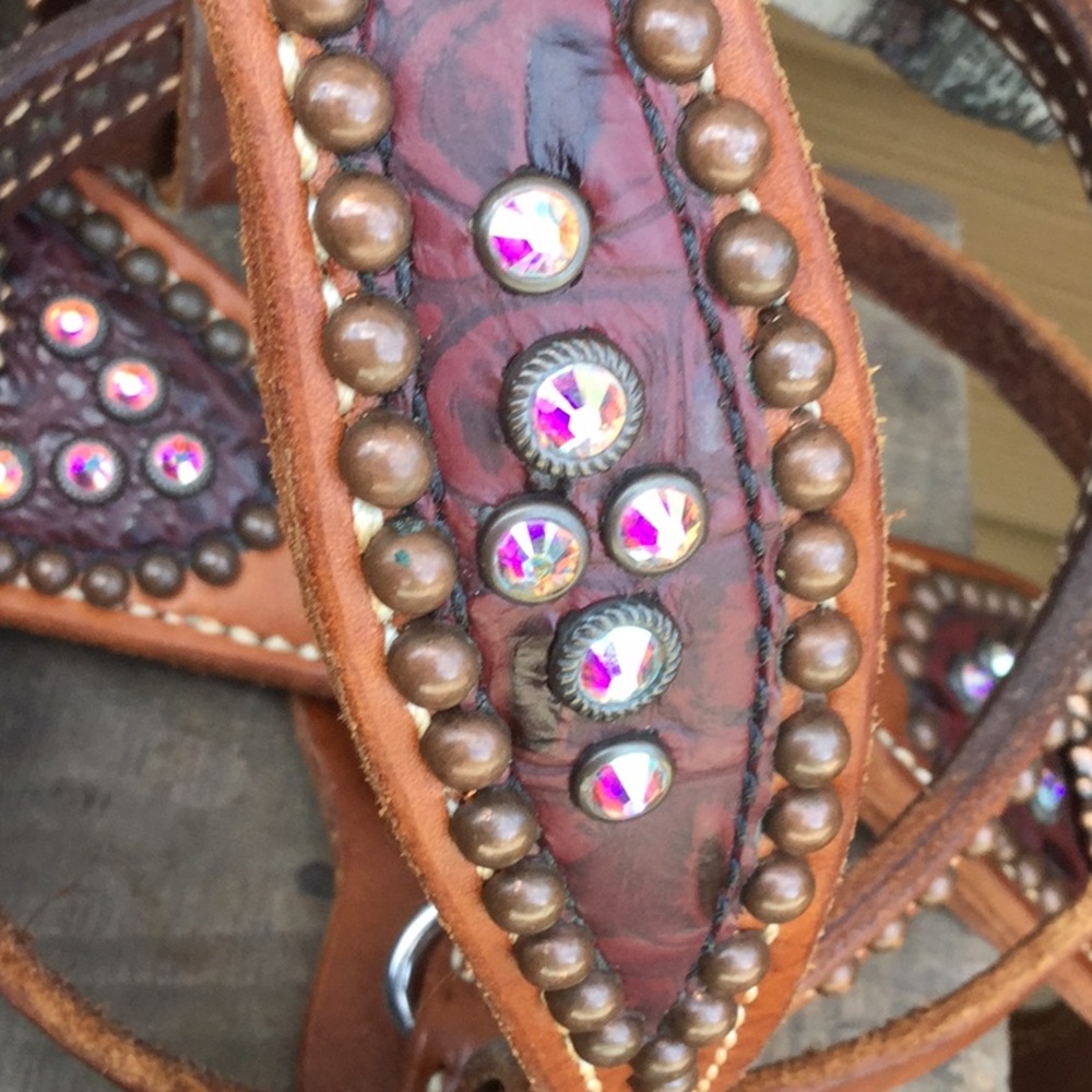 Heritage brand tack set rodeo queen barrel racing cowgirl horse show rhinestone - Picture 14 of 15